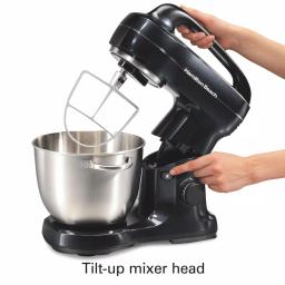 Hamilton Beach 4 Qt. 7-Speed Stand Mixer with Stainless Steel Bowl, Black thumbnail 6