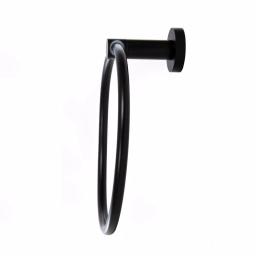 Italia Florence Wall Mounted Hand Towel Ring - Matte Black thumbnail 2
