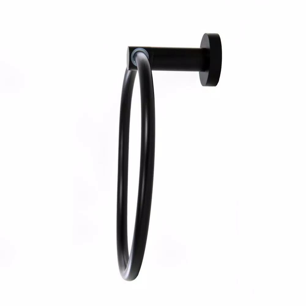 Italia Florence Wall Mounted Hand Towel Ring - Matte Black
