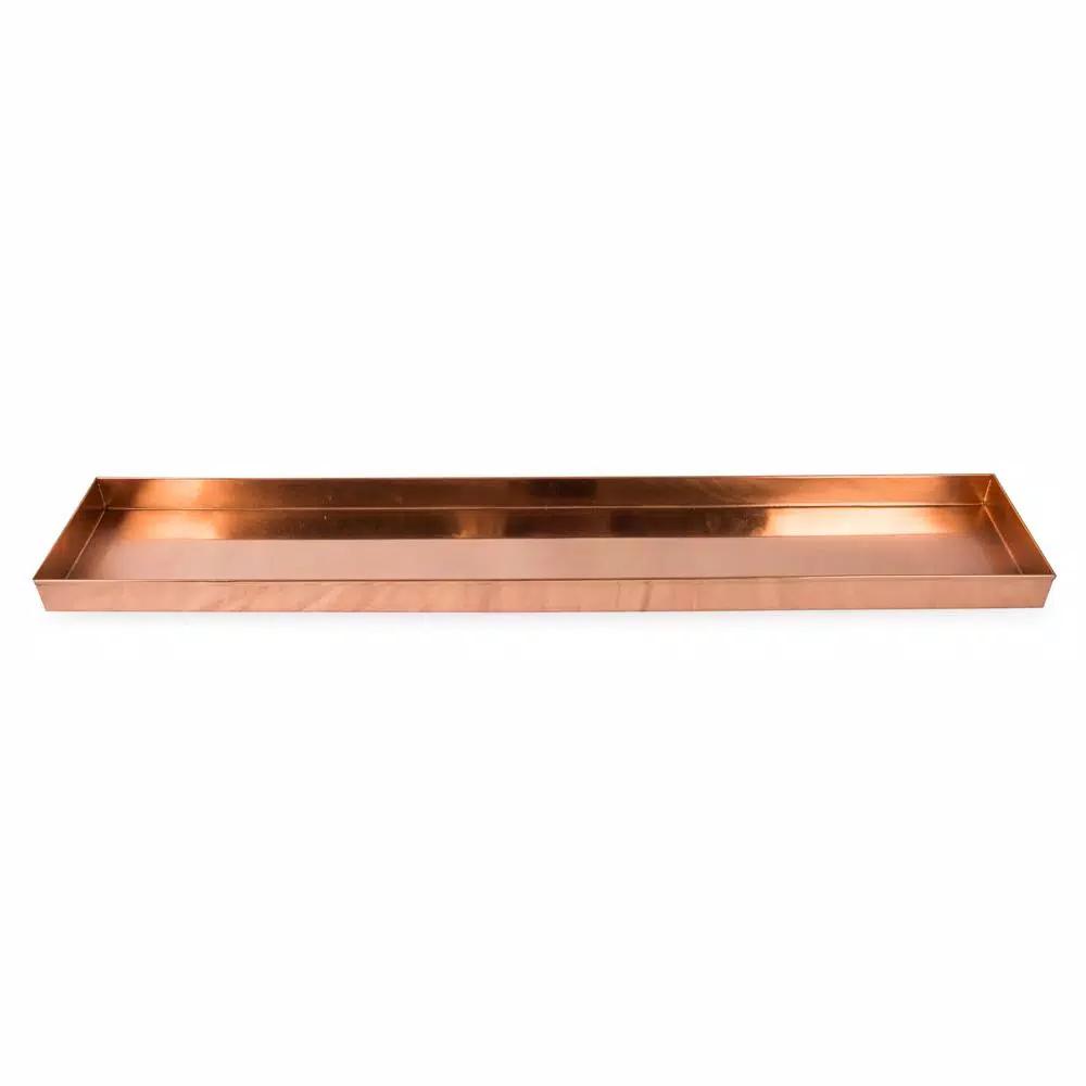Achla Designs 29 in. Long Copper Plated Stainless Steel Decorative Serving Tray
