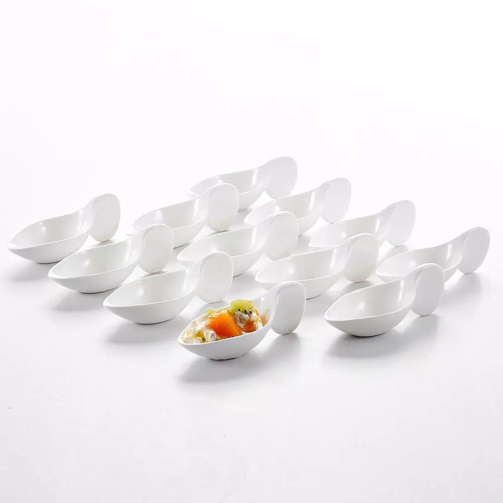 MALACASA 4.5 in. White Porcelain Ramekins Set of 12 - Ceramic Souffle Dishes and Serving Bowls