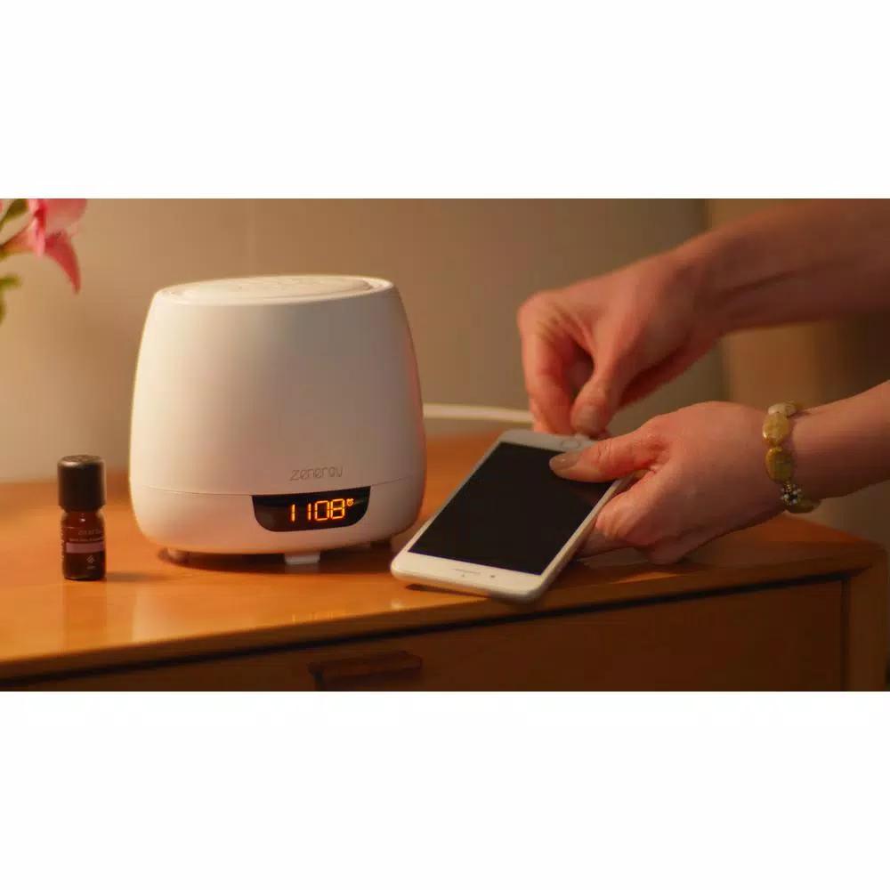 iHome Zenergy Aroma Dream iZA40W White Essential Oil Diffuser & Sound Therapy Alarm Clock