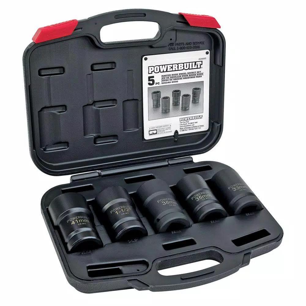 Powerbuilt Master Budd Wheel Socket Kit - Heavy Duty Spindle Nut Socket Set