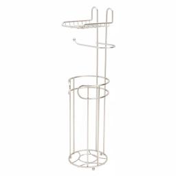Bath Bliss Contemporary Freestanding Toilet Paper Holder with Built-in Phone Shelf and 4-Roll Storage, Satin thumbnail 6