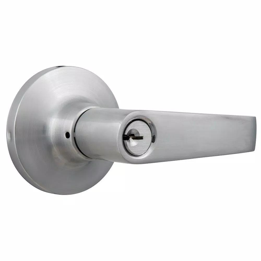 Universal Hardware Commercial Satin Chrome Keyed Entry Door Lever, ANSI Grade 2, 2-3/4 in.