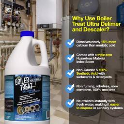 Eco Clean Boiler Treat Ultra 1 Gal. Delimer and Descaler - Non-Corrosive Liquid for Heating and Cooling Systems thumbnail 2