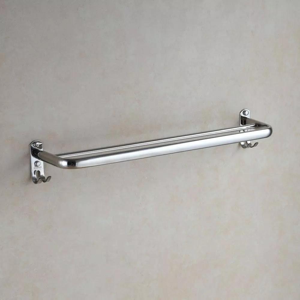 Unbranded 23.5 in. Stainless Steel Towel Rail with 2 Hooks, Chrome Polished Bathroom Towel Rack