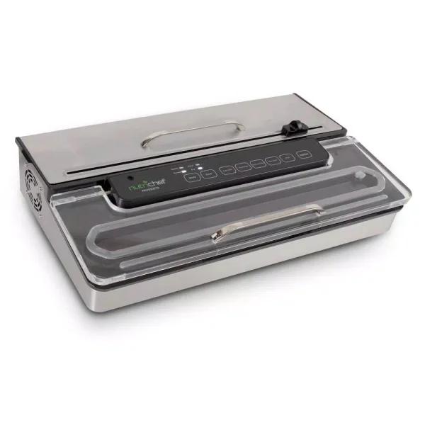 NutriChef Kitchen Pro Stainless Steel Food Vacuum Sealer System with Vacuum Bags and Roll