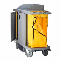 Alpine Industries 3-Shelf PVC Janitorial Cleaning Cart with 2 Yellow Vinyl Bags thumbnail 4