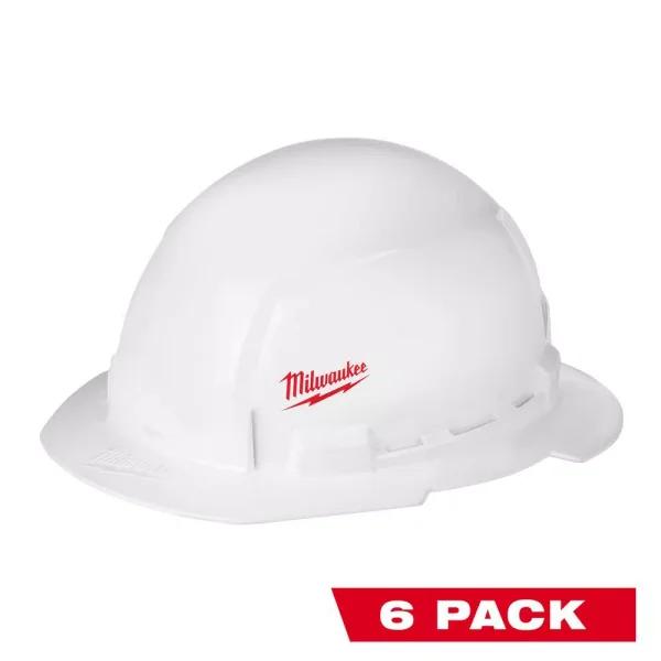 Milwaukee BOLT White Type 1 Class E Full Brim Hard Hat with Small Logo (6-Pack)