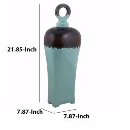 Benjara Blue Ceramic Kitchen Canister Jar with Lid thumbnail 5