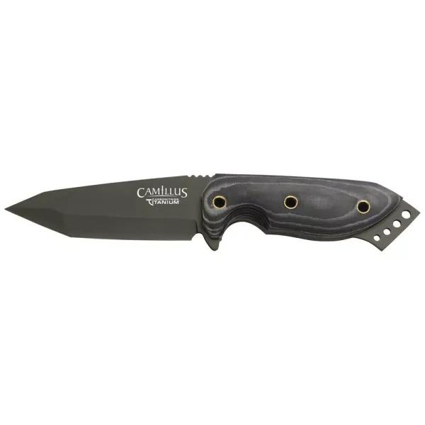 Camillus 7.75 in. Tanto Fixed Blade Knife with Carbonitride Titanium Coating and Micarta Handle