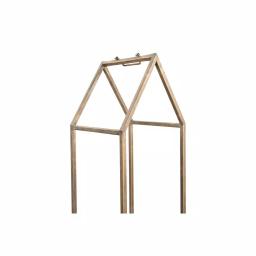 3R Studios Modern Gold House Shaped Metal Firewood Holder - Tall Vertical Wood Storage Rack thumbnail 4