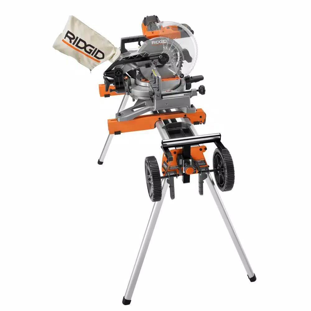 RIDGID Professional Compact Miter Saw Stand with Quick Release Brackets