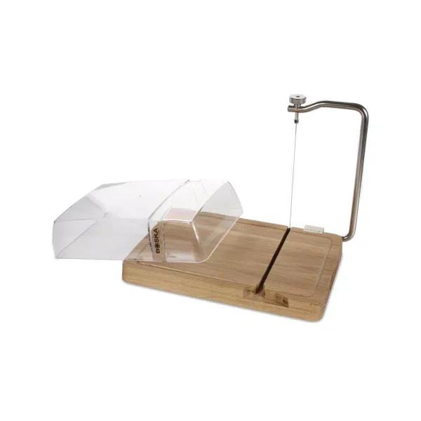 Boska Petit Paris Oak Cheese Board with Integrated Cutting Wire and Protective Dome