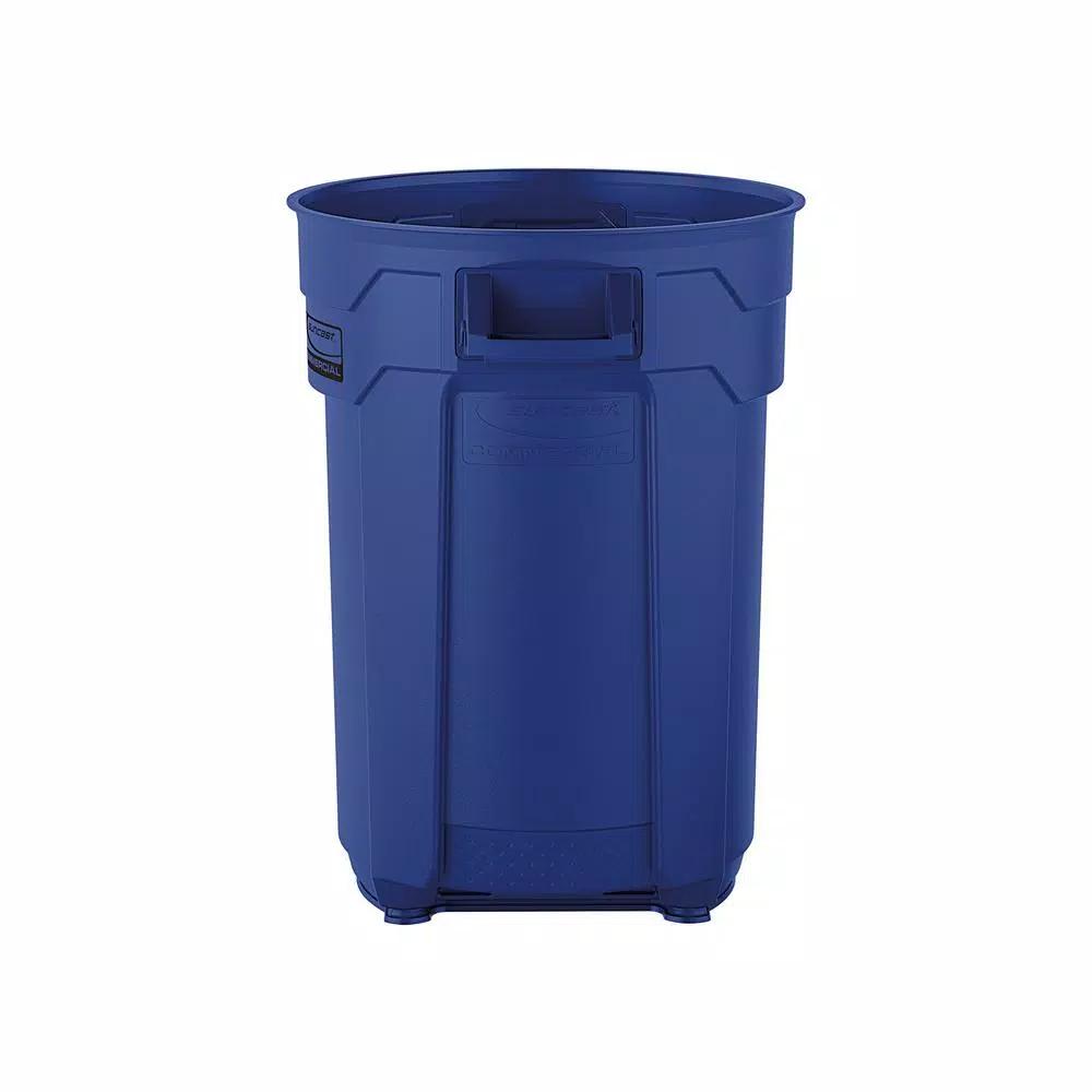 Suncast Commercial Suncast 44 Gallon Commercial Heavy Duty Resin Trash Can, Blue