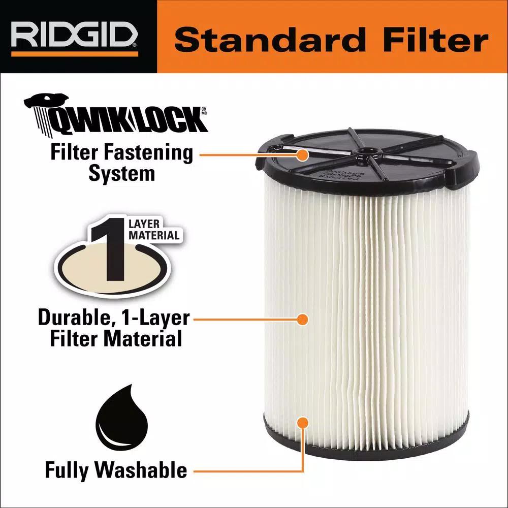 RIDGID Replacement Filter Set: VF4000 Pleated Paper & VF7000 Foam Filter for 5 Gal. or Larger Wet/Dry Vacuums