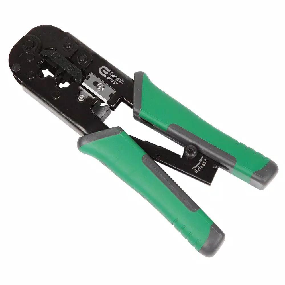 Commercial Electric Ratchet Modular Plug Crimper and Impact Punch Down Tool Set
