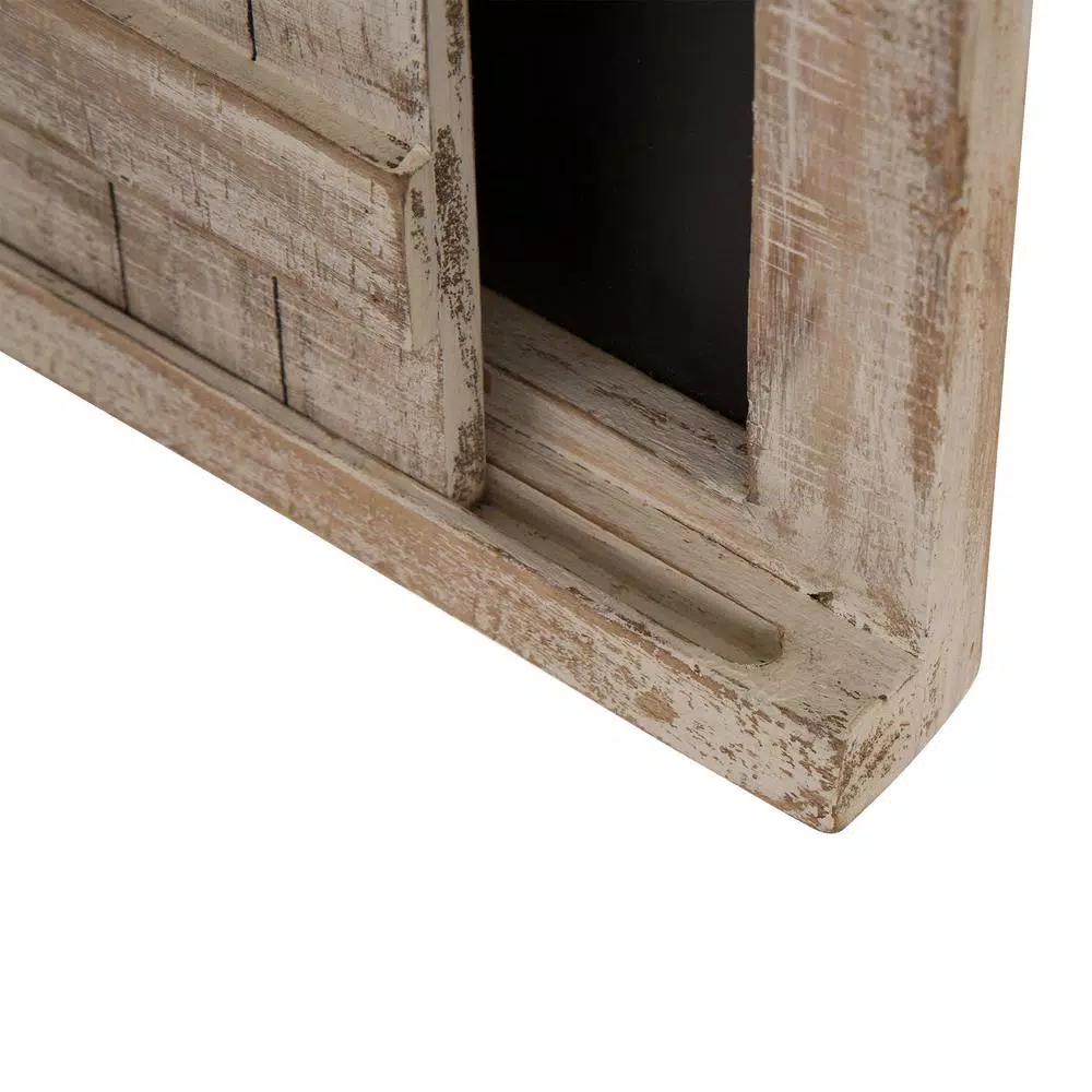 Glitzhome 19.75" Farmhouse Wooden Barn Door Chalkboard Memo Board Wall Decor