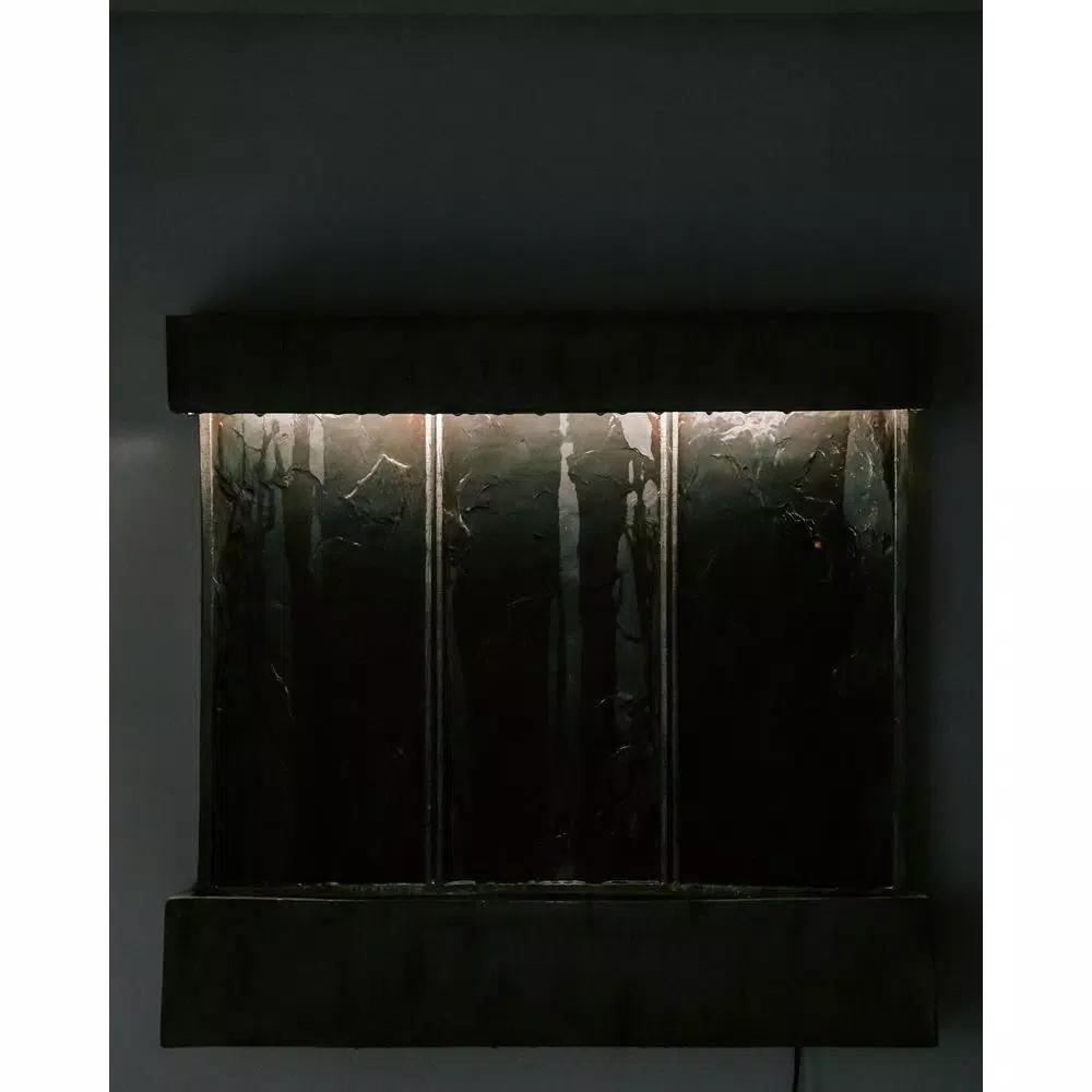 Unbranded XBrand 29 in. Natural Grey Polyresin Wall Fountain with LED Light Belt for Indoor/Outdoor Use