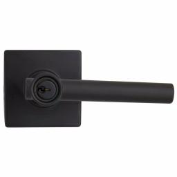 Defiant Highland Matte Black Keyed Entry Door Lever with Square Rose thumbnail 8