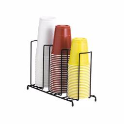 Unbranded Black 3-Section Wire Rack Cup and Lid Organizer for Catering and Restaurants thumbnail 2