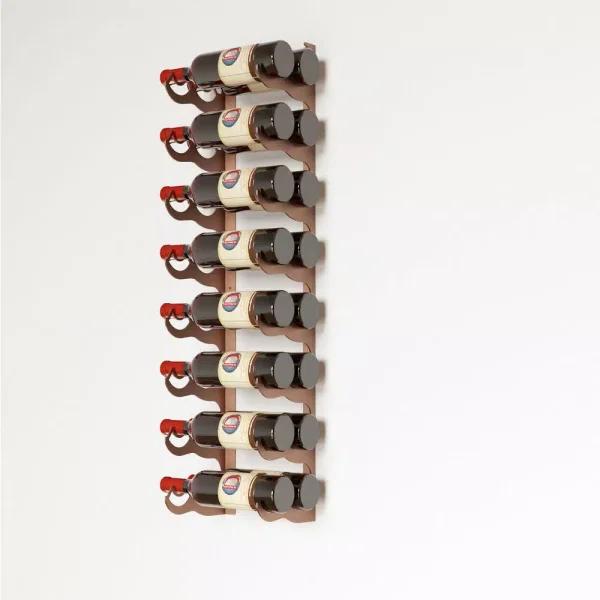 DI PRIMA USA Eagle Edition 16 Bottle Wall Mounted Wine Rack - Double Row, Brown