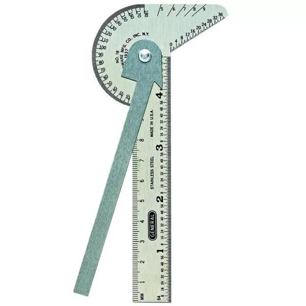 General Tools 6-in-1 Multi-Use Stainless Steel Rule and Gauge