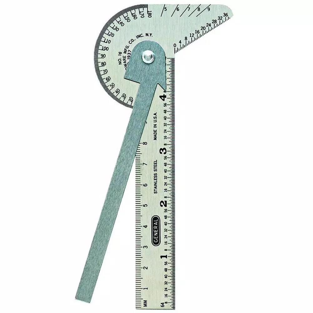 General Tools 6-in-1 Multi-Use Stainless Steel Rule and Gauge