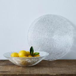 Noritake Hammock 14.5 in. Round Glass Serving Platter, Clear thumbnail 2