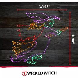 Haunted Hill Farm 48 in. Wicked Witch on a Broom LED Halloween Indoor/Outdoor Light thumbnail 5