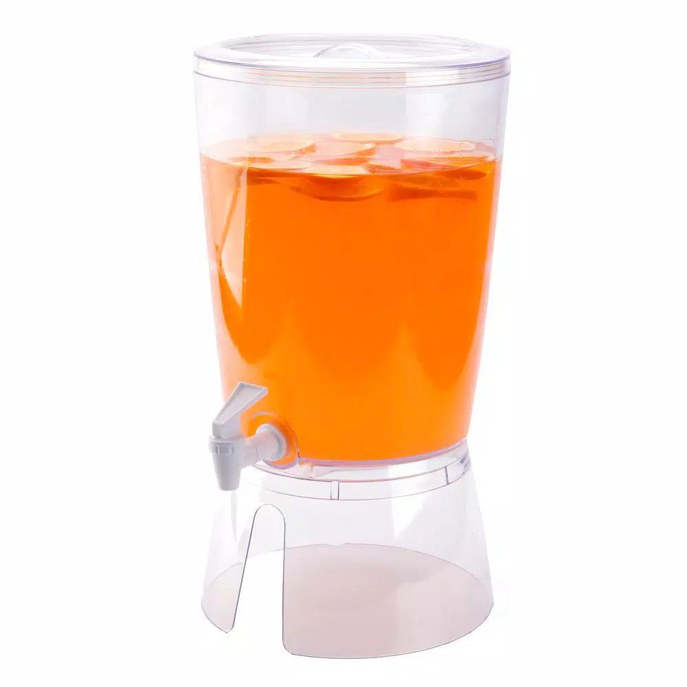 Basicwise 2.35 Gal. Stackable Round Juice and Water Beverage Dispenser with Stand