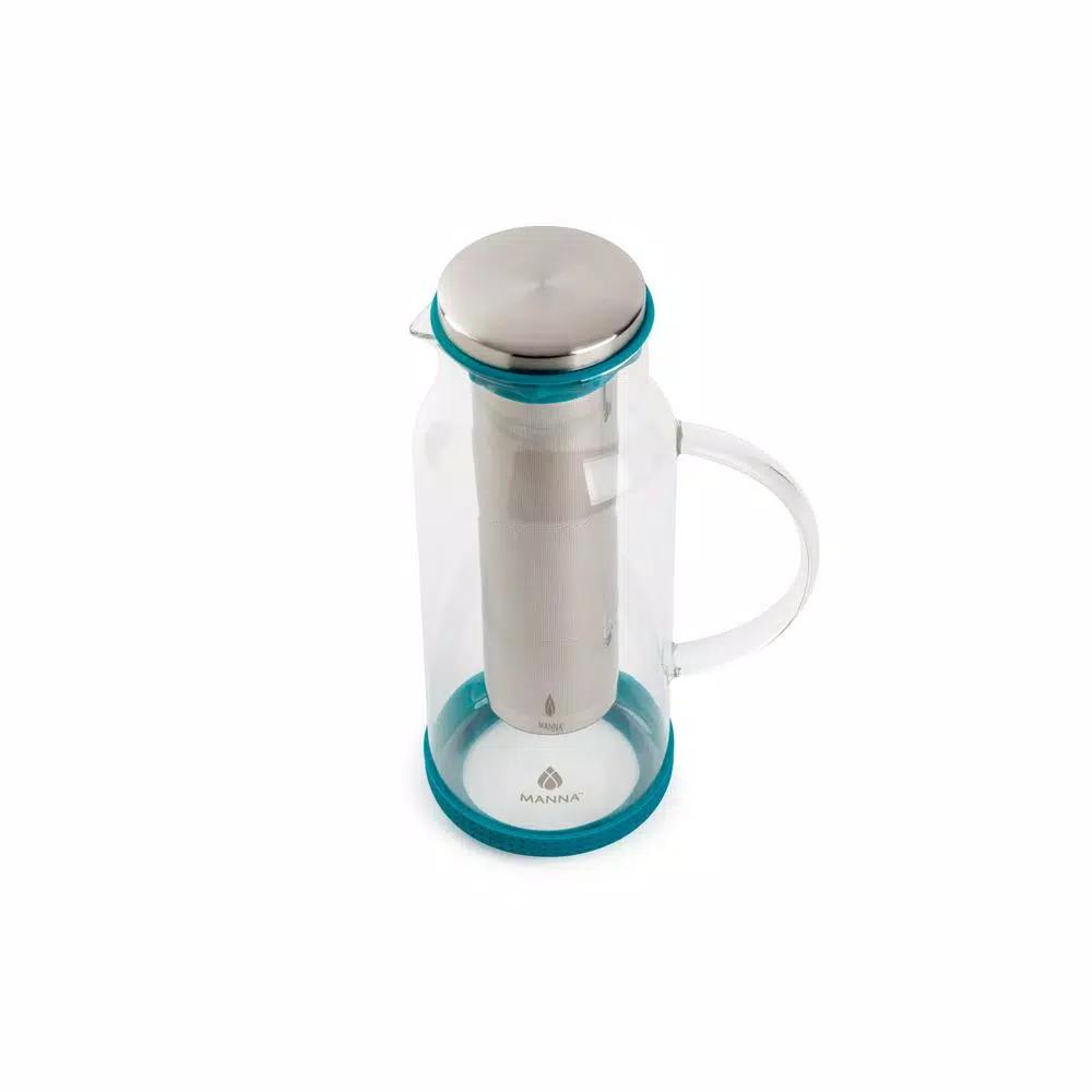 Manna 5-Cup Cold Brew Coffee Pitcher, 47 fl. oz. Onyx Black with Stainless Steel Mesh Filter