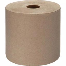 Genuine Joe Embossed Kraft Hardwound Paper Towels, 1-Ply, 6-Roll Case thumbnail 1
