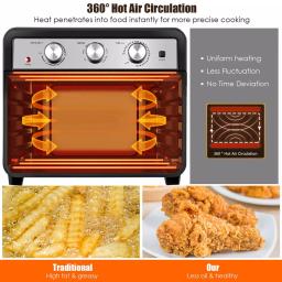 Costway 23 Qt. Black Air Fryer Oven with Rotisserie, 6-in-1 Convection Toaster Oven, 1700W thumbnail 6