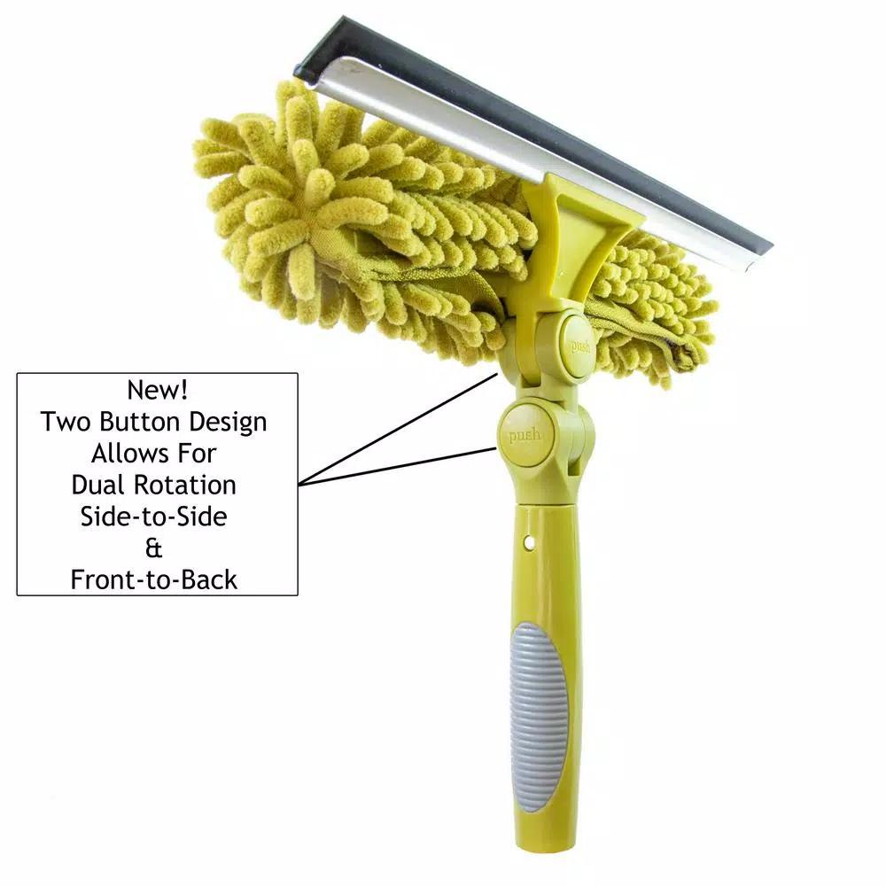 DocaPole 7 ft. to 30 ft. Telescoping Window Cleaning Kit with Dual Pivot Squeegee and Scrubber