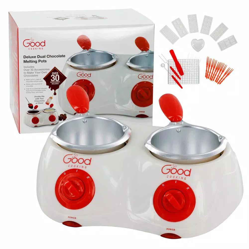Unbranded Good Cooking Deluxe Chocolate Melting Pot Fondue Set with 30 Accessories