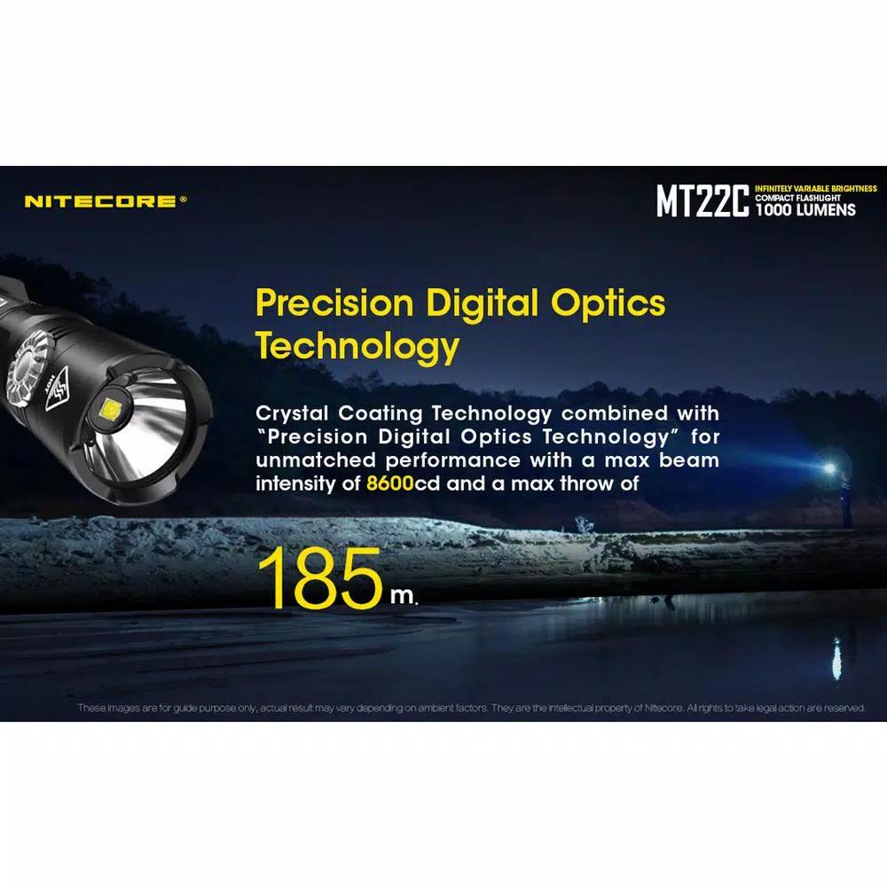 NITECORE MT22C Multitask Series Tactical LED Flashlight, 1000 Lumens, USB Rechargeable