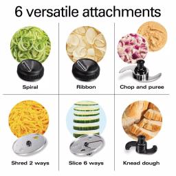 Hamilton Beach Professional 12-Cup Stack n Snap Food Processor with Spiralizer, Stainless Steel thumbnail 7