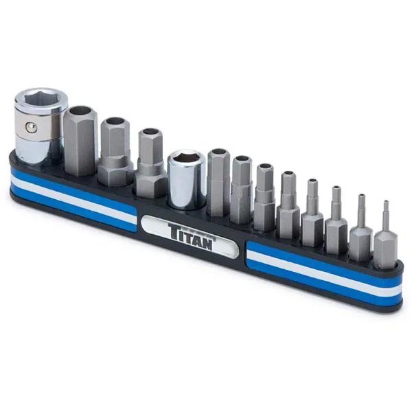 TITAN 13-Piece Tamper Resistant Hex Bit Set, S2 Steel Combination Bit Set