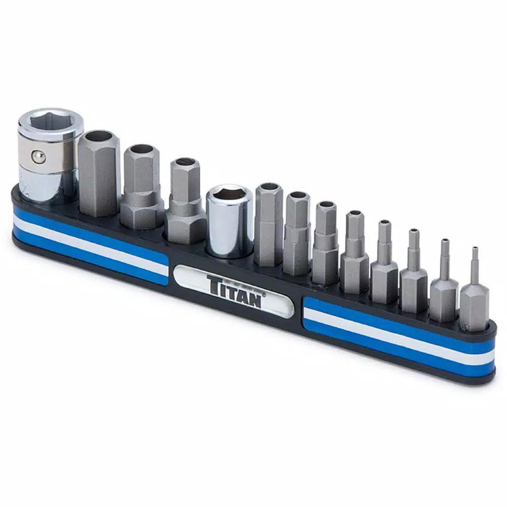 TITAN 13-Piece Tamper Resistant Hex Bit Set, S2 Steel Combination Bit Set