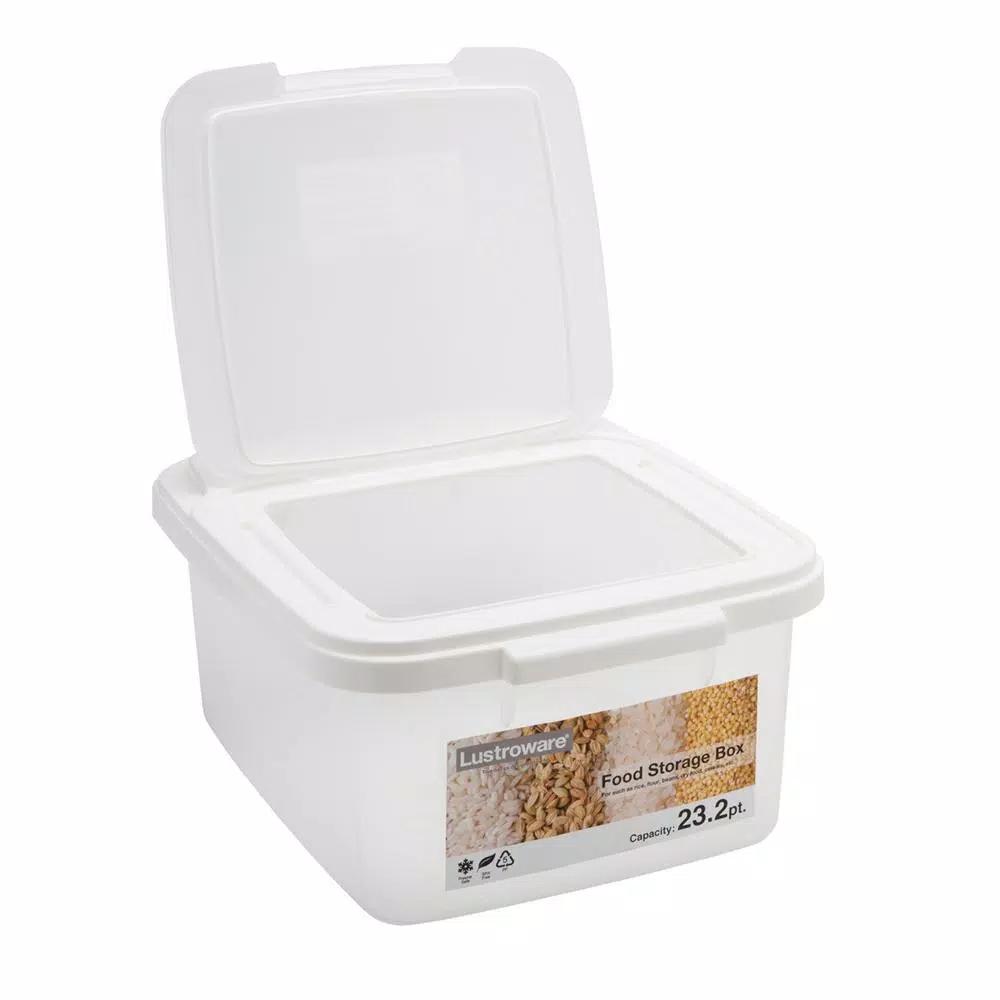 Lustroware Clear Plastic Food Storage Box 2-Piece Set with Airtight Seal