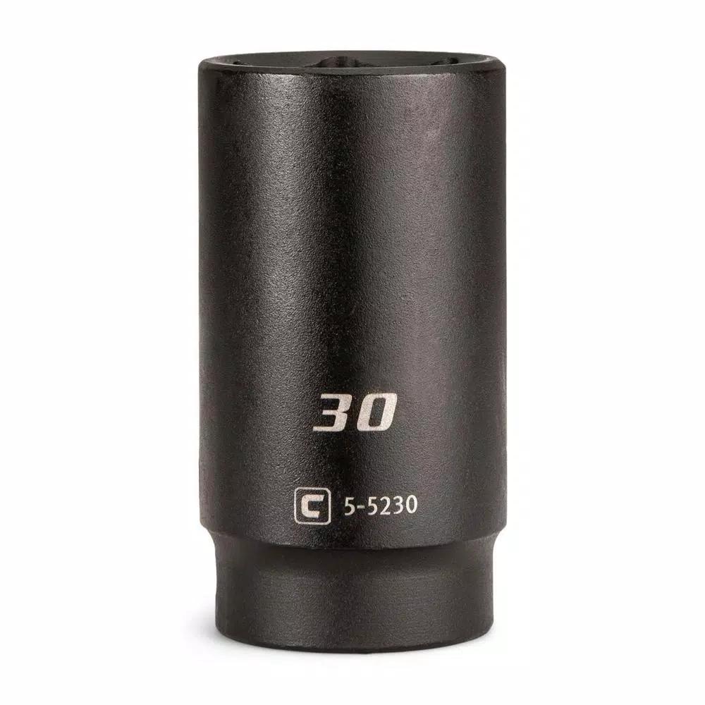 Capri Tools 30 mm 6-Point Metric Deep Impact Socket, 1/2 in. Drive