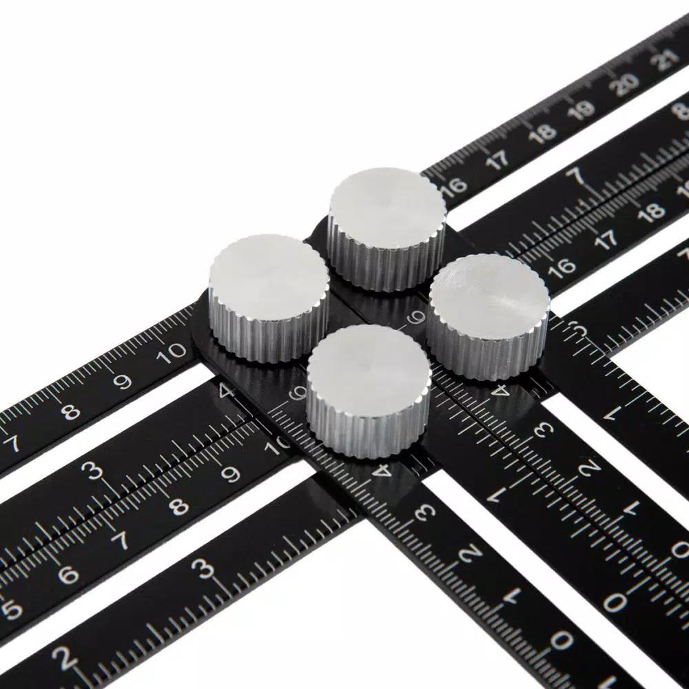 POWERTEC Universal Angle Template Tool, 10 in. Aluminum Multi-Angle Ruler & Precision Stencil