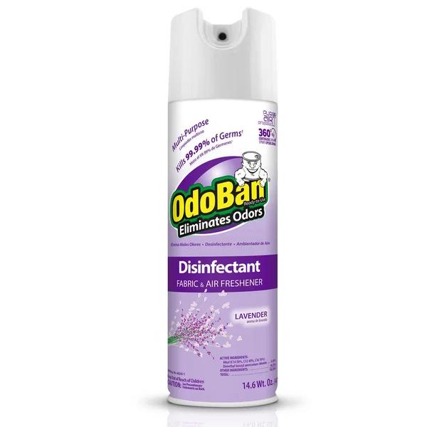 OdoBan Lavender Disinfectant, Fabric and Air Freshener Continuous Spray, 14.6 oz
