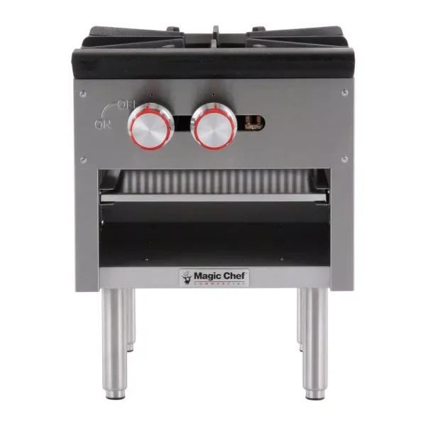 Magic Chef Commercial Single Burner Natural Gas Stock Pot Range, 80,000 BTU, Stainless Steel