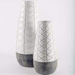 Mercana Harrier II Large White Geometric Ceramic Table Vase thumbnail 4