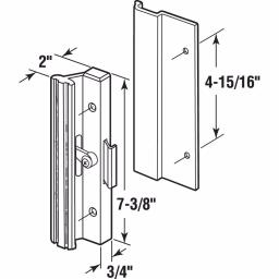 Prime-Line Black Extruded Aluminum Sliding Patio Door Handle with Clamp Type Latch thumbnail 2