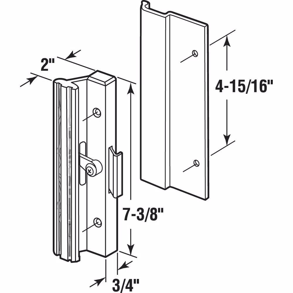 Prime-Line Black Extruded Aluminum Sliding Patio Door Handle with Clamp Type Latch