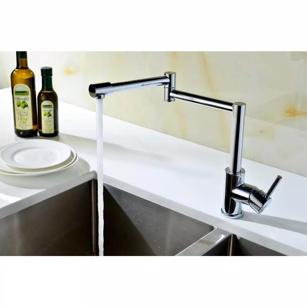 ANZZI Manis Series Deck-Mounted Pot Filler, Polished Chrome